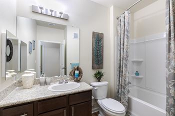 Baths with walk-in showers and soaking tubs